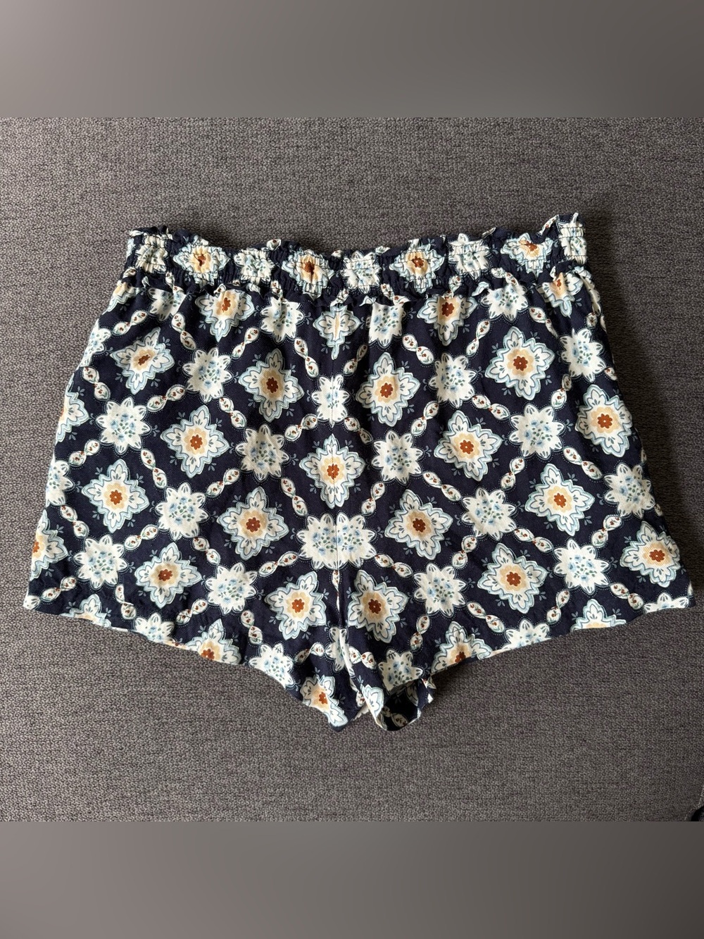 Anthropologie Easy Traveler Shorts Boho Navy Floral Geometric Coastal Breezy S - Picture 5 of 10